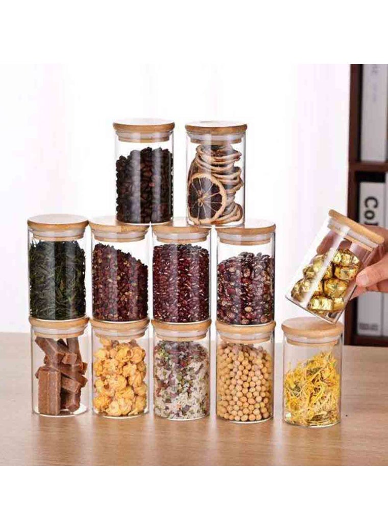 Beone 12pcs 200ml 7oz Glass Spice Jars Bottles with Sealing Cover Lids, BEONE Empty Circle Spice Containers, Spice Labels, Marker Pen,65x80mm - Image 5